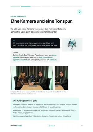 Vorschau Seite 19: Eine Kamera und eine Tonspur.